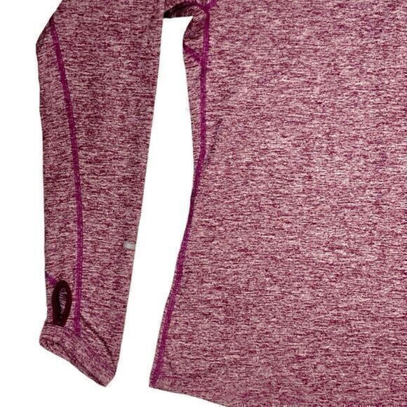 Nike Dri-Fit Track Jacket Womens L Burgundy Quarter Zip Athletic Running Pull On - Picture 9 of 16